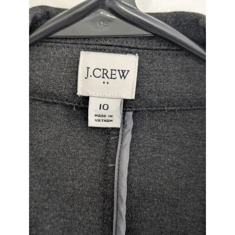 J. Crew Charcoal Grey Ponte Knit Blazer Career Workwear Size 10 Minimalist